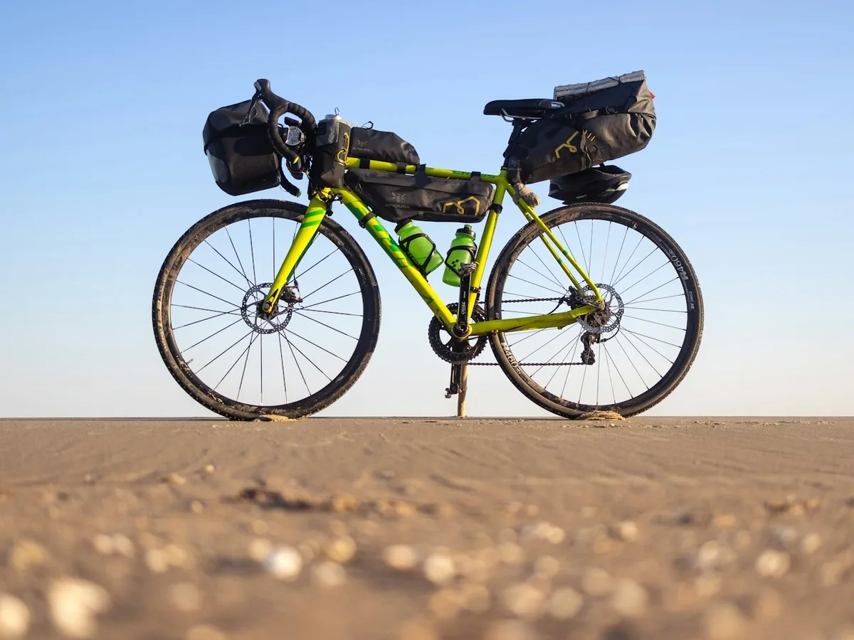 Bicycle touring with loaded panniers