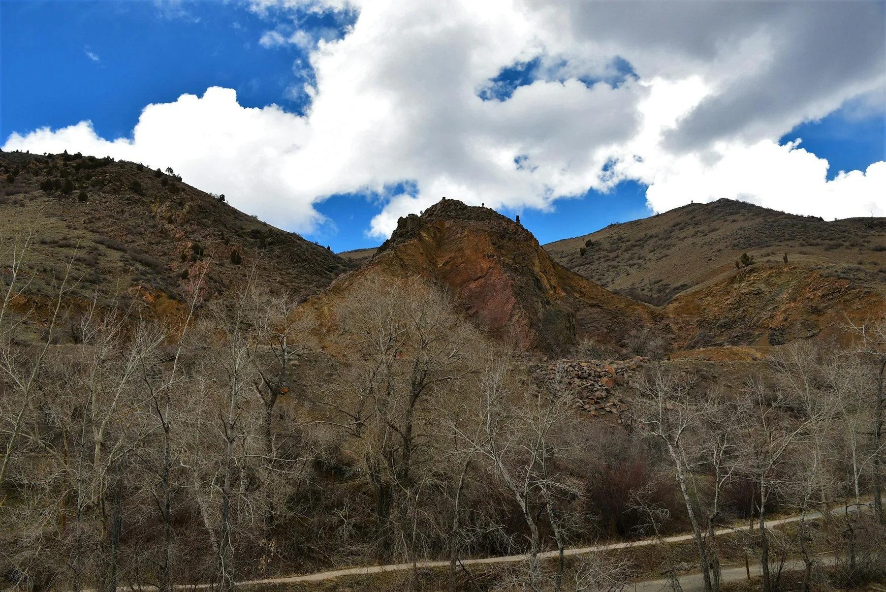 Dirt road through public land with mountains beyond